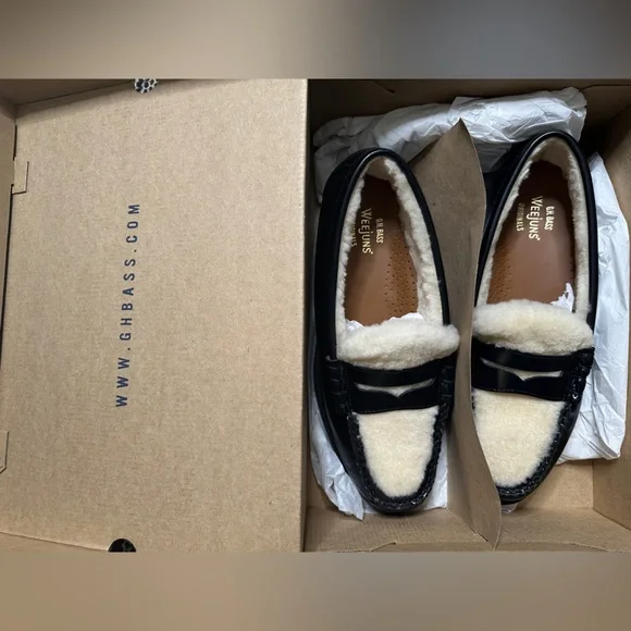 GH BASS LARSON SHEARLING LOAFERS MENS US 11.5 RARE!! NEW IN  display picture 2